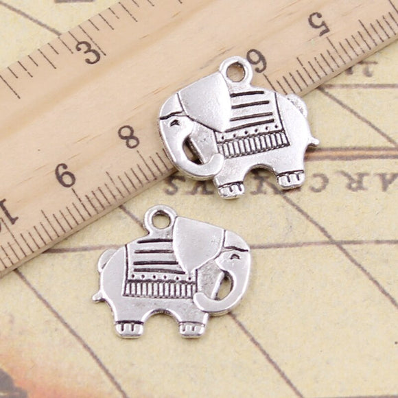10pcs Charms Proboscis Elephant 19x20mm Tibetan Silver Color Pendants Antique Jewelry Making DIY Handmade Craft Pendant