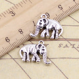 10pcs Charms Proboscis Elephant 20x16x4mm Tibetan Bronze Silver Color Pendants Antique Jewelry Making DIY Handmade Craft