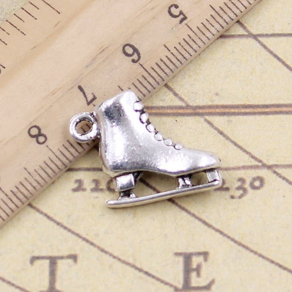 10pcs Charms Roller Skates Ski Boots 21x18x6mm Tibetan Bronze Silver Color Pendants Antique Jewelry Making DIY Handmade Craft