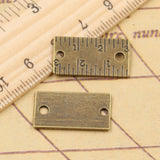 10pcs Charms Ruler Measuring Connector 21x12mm Tibetan Bronze Silver Color Pendants Antique Jewelry Making DIY Handmade Craft