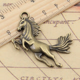 10pcs Charms Running Horse 51x32mm Tibetan Bronze Silver Color Pendants Antique Jewelry Making DIY Handmade Craft EF3934