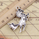10pcs Charms Running Horse 51x32mm Tibetan Bronze Silver Color Pendants Antique Jewelry Making DIY Handmade Craft EF3934