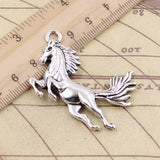 10pcs Charms Running Horse 51x32mm Tibetan Bronze Silver Color Pendants Antique Jewelry Making DIY Handmade Craft EF3934