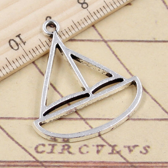 10pcs Charms Sailboat Sailing Boat 34x30mm Tibetan Silver Color Pendants Antique Jewelry Making DIY Handmade Craft