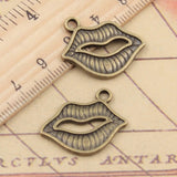 10pcs Charms Sexy Lips Kiss 24x20mm Tibetan Bronze Silver Color Pendants Antique Jewelry Making DIY Handmade Craft