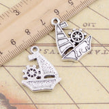 10pcs Charms Ship Boat 28x22mm Tibetan Silver Color Pendants Antique Jewelry Making DIY Handmade Craft