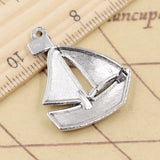 10pcs Charms Ship Boat Sailboat 30x25mm Tibetan Bronze Silver Color Pendants Antique Jewelry Making DIY Handmade Craft