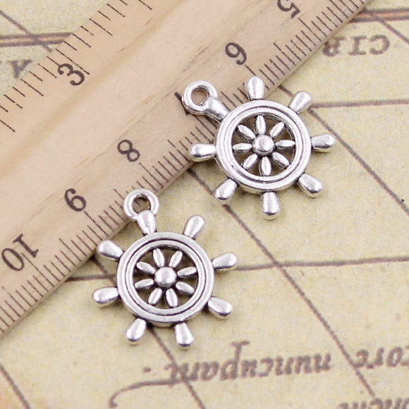 10pcs Charms Ships Wheel Helm Rudder 22x20mm Tibetan Silver Color Pendants Antique Jewelry Making DIY Handmade Craft Pendant
