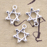 10pcs Charms Skeleton Bone Star Of David Shield 25x20x6mm Antique Silver Color Pendants DIY Making Findings Tibetan Jewelry