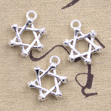 10pcs Charms Skeleton Bone Star Of David Shield 25x20x6mm Antique Silver Color Pendants DIY Making Findings Tibetan Jewelry