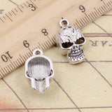 10pcs Charms Skeleton Head Skull 21x13mm Tibetan Bronze Silver Color Pendants Antique Jewelry Making DIY Handmade Craft