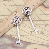 10pcs Charms Skeleton Treasure Key 69x22mm Tibetan Bronze Silver Color Pendants Antique Jewelry Making DIY Handmade Craft