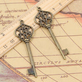 10pcs Charms Skeleton Treasure Key 69x22mm Tibetan Bronze Silver Color Pendants Antique Jewelry Making DIY Handmade Craft