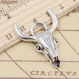 10pcs Charms Skull Bull Ox Head 39x29mm Tibetan Silver Color Pendants Antique Jewelry Making DIY Handmade Craft