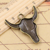 10pcs Charms Skull Bull Ox Head 41x38mm Tibetan Bronze Silver Color Pendants Antique Jewelry Making DIY Handmade Craft
