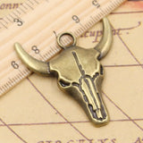 10pcs Charms Skull Bull Ox Head 41x38mm Tibetan Bronze Silver Color Pendants Antique Jewelry Making DIY Handmade Craft