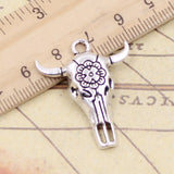 10pcs Charms Skull Bull Ox Star Head 32x26mm Tibetan Silver Color Pendants Antique Jewelry Making DIY Handmade Craft