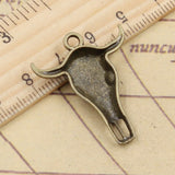 10pcs Charms Skull Bull Ox Star Head 32x26mm Tibetan Silver Color Pendants Antique Jewelry Making DIY Handmade Craft