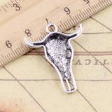 10pcs Charms Skull Bull Ox Star Head 32x26mm Tibetan Silver Color Pendants Antique Jewelry Making DIY Handmade Craft