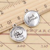10pcs Charms Skull Lucky Coin Luck Forever 20x17mm Tibetan Silver Color Pendants Antique Jewelry Making DIY Handmade Craft