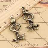 10pcs Charms Skull Skeleton Wand 37x20mm Tibetan Bronze Silver Color Pendants Antique Jewelry Making DIY Handmade Craft