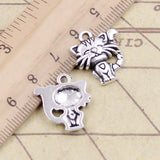 10pcs Charms Smiling Cat 19x17mm Tibetan Bronze Silver Color Pendants Antique Jewelry Making DIY Handmade Craft