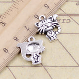 10pcs Charms Smiling Cat 19x17mm Tibetan Bronze Silver Color Pendants Antique Jewelry Making DIY Handmade Craft