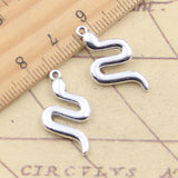10pcs Charms Snake 24x12mm Tibetan Silver Color Pendants Antique Jewelry Making DIY Handmade Craft