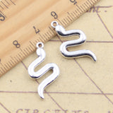 10pcs Charms Snake 24x12mm Tibetan Silver Color Pendants Antique Jewelry Making DIY Handmade Craft