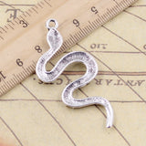 10pcs Charms Snake 55x25mm Tibetan Bronze Silver Color Pendants Antique Jewelry Making DIY Handmade Craft