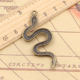 10pcs Charms Snake 55x25mm Tibetan Bronze Silver Color Pendants Antique Jewelry Making DIY Handmade Craft