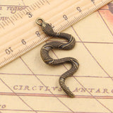 10pcs Charms Snake 55x25mm Tibetan Bronze Silver Color Pendants Antique Jewelry Making DIY Handmade Craft