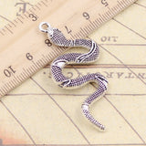 10pcs Charms Snake 55x25mm Tibetan Bronze Silver Color Pendants Antique Jewelry Making DIY Handmade Craft