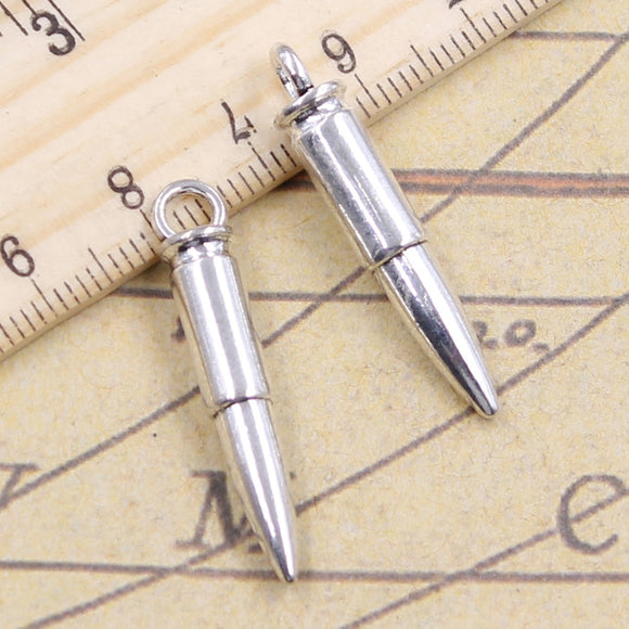 10pcs Charms Sniper Rifle Bullet Warhead War 33x6mm Antique Silver Color Pendants Making DIY Handmade Jewelry Factory Wholesale