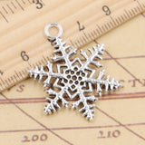 10pcs Charms Snow Snowflake 35x26mm Tibetan Silver Color Pendants Antique Jewelry Making DIY Handmade Craft