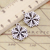 10pcs Charms Snowflake Snow 20x23mm Tibetan Bronze Silver Color Pendants Antique Jewelry Making DIY Handmade Craft