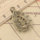 10pcs Charms Spider Cobweb Halloween 35x20mm Tibetan Bronze Silver Color Pendants Antique Jewelry Making DIY Handmade Craft h0911