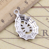 10pcs Charms Spider Cobweb Halloween 35x20mm Tibetan Bronze Silver Color Pendants Antique Jewelry Making DIY Handmade Craft h0911