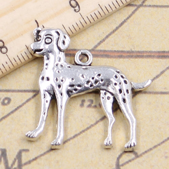 10pcs Charms Spotted Dog Dalmatian 30x29mm Tibetan Silver Color Pendants Antique Jewelry Making DIY Handmade Craft