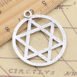 10pcs Charms Star Of David Shield Hexagram 39x35mm Tibetan Silver Color Pendants Antique Jewelry Making DIY Handmade Craft