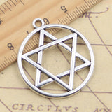 10pcs Charms Star Of David Shield Hexagram 39x35mm Tibetan Silver Color Pendants Antique Jewelry Making DIY Handmade Craft