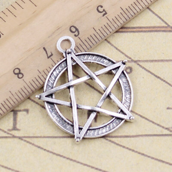 10pcs Charms Star Pentagram 31x27mm Tibetan Silver Color Pendants Antique Jewelry Making DIY Handmade Craft Pendant