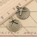 10pcs Charms Starfish Conch 22x18mm Tibetan Bronze Silver Color Pendants Antique Jewelry Making DIY Handmade Craft