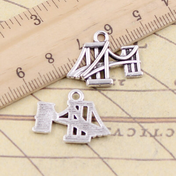 10pcs Charms Steel Bridge 17x24mm Tibetan Silver Color Pendants Antique Jewelry Making DIY Handmade Craft Pendant