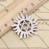 10pcs Charms Sun Star Of David Hexagram 34x31mm Tibetan Silver Color Pendants Antique Jewelry Making DIY Handmade Craft