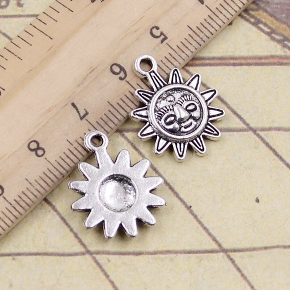10pcs Charms Sun Sunburst 20x16mm Tibetan Silver Color Pendants Antique Jewelry Making DIY Handmade Craft Pendant