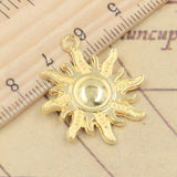 10pcs Charms Sun Sunburst 28x25mm Tibetan Gold Bronze Silver Color Pendants Antique Jewelry Making DIY Handmade Craft EF3599