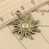 10pcs Charms Sun Sunburst 28x25mm Tibetan Gold Bronze Silver Color Pendants Antique Jewelry Making DIY Handmade Craft EF3599