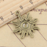 10pcs Charms Sun Sunburst 28x25mm Tibetan Gold Bronze Silver Color Pendants Antique Jewelry Making DIY Handmade Craft EF3599