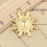 10pcs Charms Sun Sunburst 28x25mm Tibetan Gold Bronze Silver Color Pendants Antique Jewelry Making DIY Handmade Craft EF3599